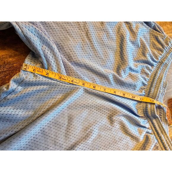 Champion Light Blue Mesh Athletic Shorts Elastic Waistband Logo Unisex Small - Picture 6 of 12